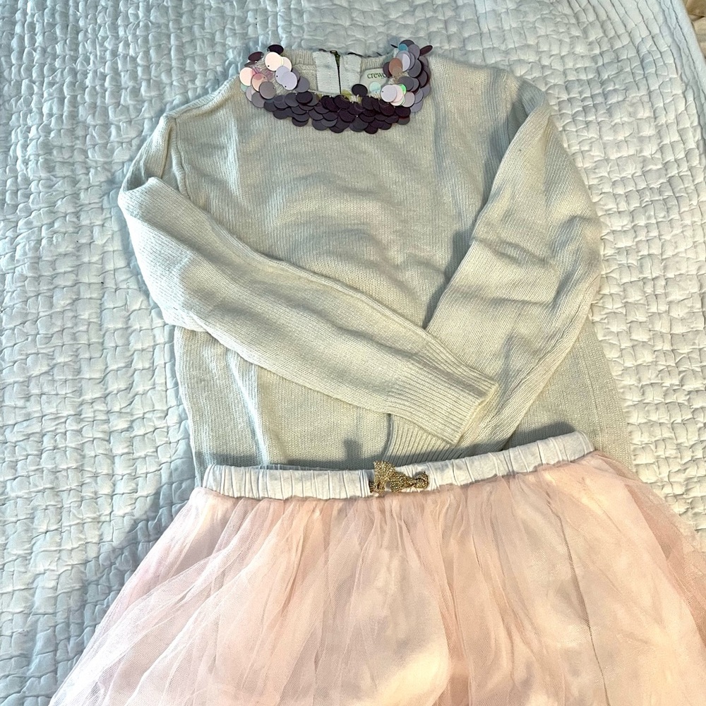 Crewcuts holiday set tulle skirt and sequin cardigan 10